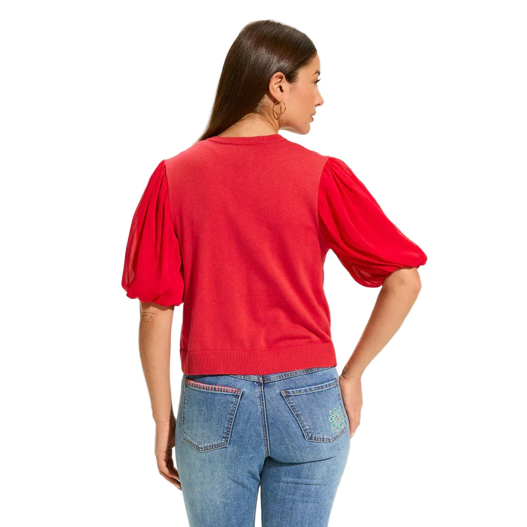 FDJ French Dressing Elbow Sleeve Cardigan (ROUGE) - Image 3