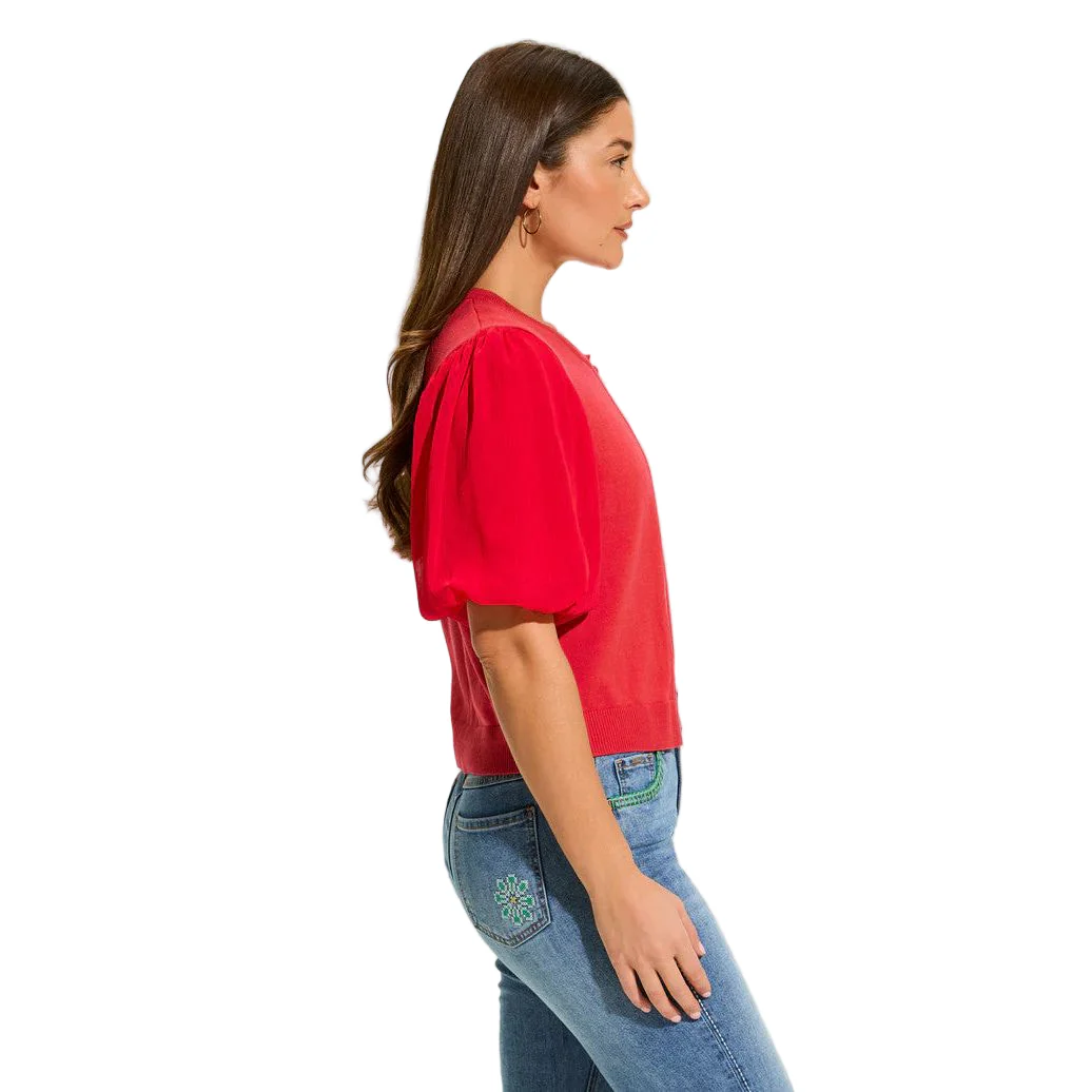 FDJ French Dressing Elbow Sleeve Cardigan (ROUGE) - Image 4