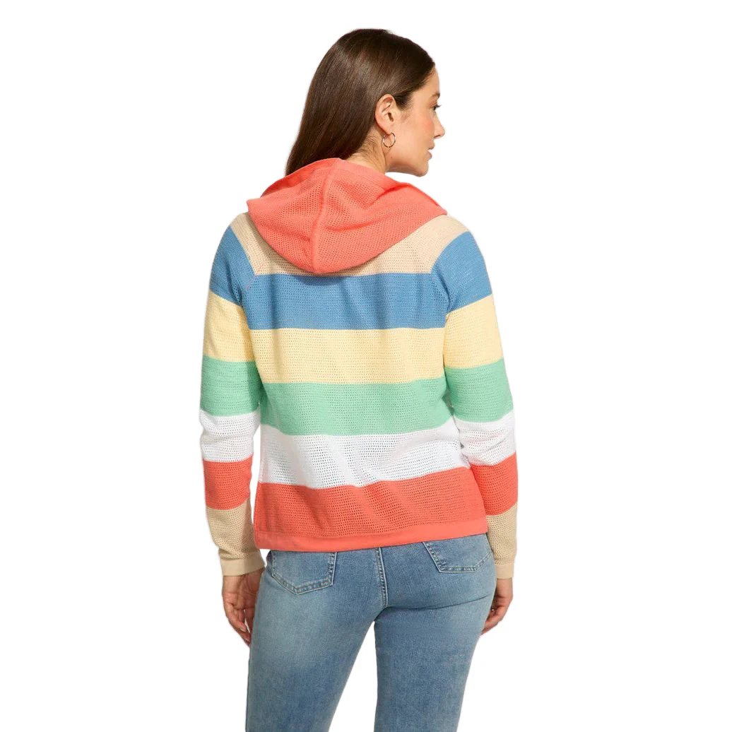 FDJ French Dressing Parasol Stripe Pointelle Hooded Cardigan - Image 3