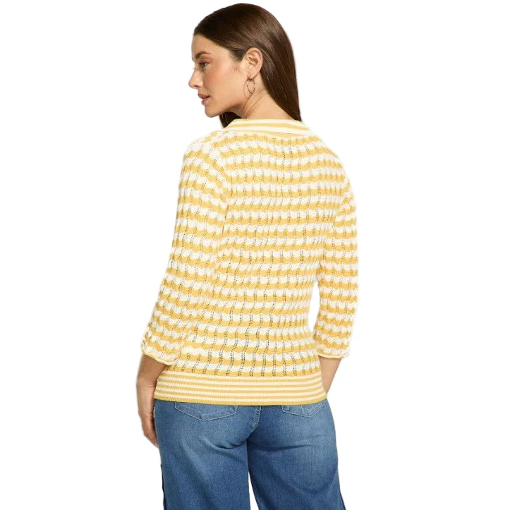 FDJ French Dressing Yellow Stripe Polo Sweater - Image 3