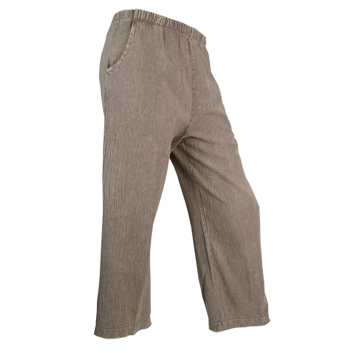 Jess & Jane Mineral Washed Cotton Gauze Crop Pants with Pockets (Multiple Colors) (M107) - Image 4