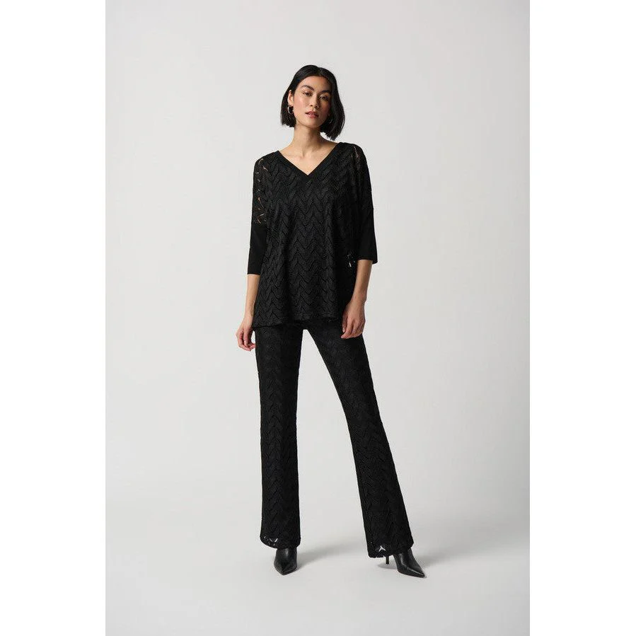 Joseph Ribkoff Woven Texture Tunic (234232-11) BLK - Image 3