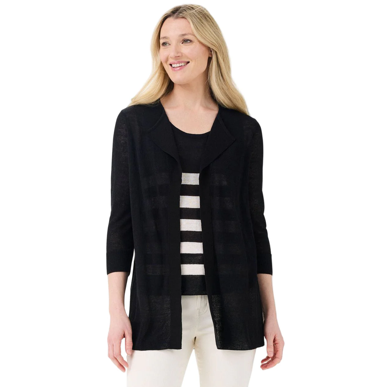 Nic & Zoe Featherweight Flyaway Black Cardigan - Image 4
