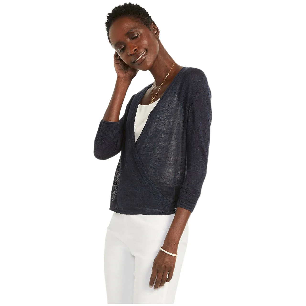 Nic & Zoe Lightweight 4-Way Cardigan (BLK)(ALL1107) - Image 3