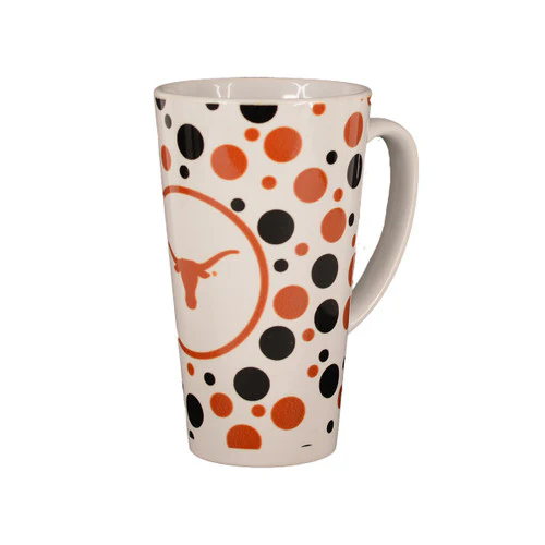 Texas Longhorn Polk-A-Dot Logo Ceramic Latte Mug (COL-TEX-812) - Image 3